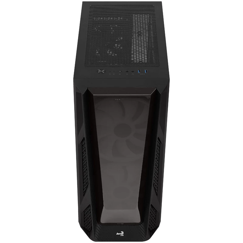 Aerocool NightHawk Duo Midi-Tower, grūdintas stiklas - juoda
