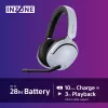 Sony INZONE H5 belaidės ausinės žaidimams, uždengiančios ausis, su mikrofonu, balta