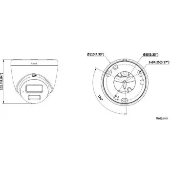 Hikvision DS-2CD1363G2-LIUF/SL 2.8mm 6MP Turret IP Camera su IR ir balta šviesa