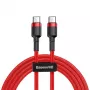 Baseus Cafule USB-C į USB-C laidas 60W 1m Raudonas