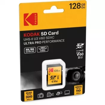 Kodak SDXC 128GB UHS-II U3 V60 Ultra Pro atminties kortelė