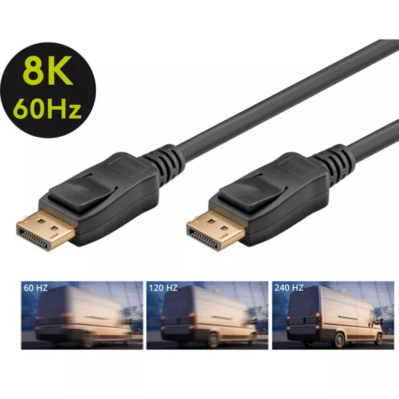 GOOBAY Essential DisplayPort Cable 8K/120Hz, 3m, Black, DisplayPort 2.1