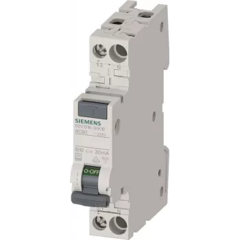 Siemens SENTRON FI/LS-Schalter 1TE 1P+N 6kA Typ F 30mA B10 - Leitungsschutzschalter (5SV13163KK10)