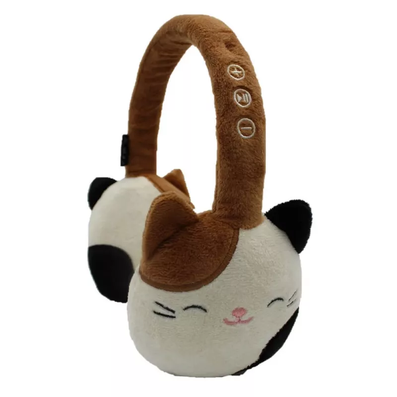 Lazerbuilt Squishmallows Cam the Cat Bluetooth ausinės vaikams - belaidės ausinės per ausį su mikrofonu, vaikams saugus garsas (85dB), iki 10h baterija, USB-C, rožinė/balta