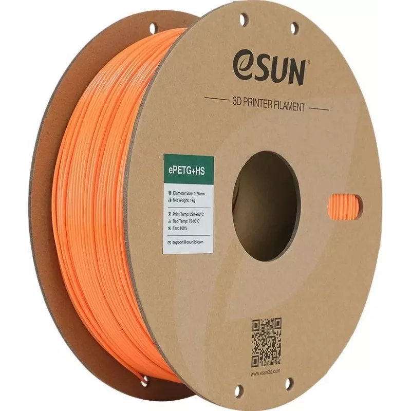 ePETG+ High Speed 1.75mm Solid Orange 1kg 3D spausdinimo gijos, gamintojas eSUN