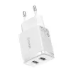 Baseus Compact Universal White AC Indoor Charger 10.5W 2 USB-A Ports