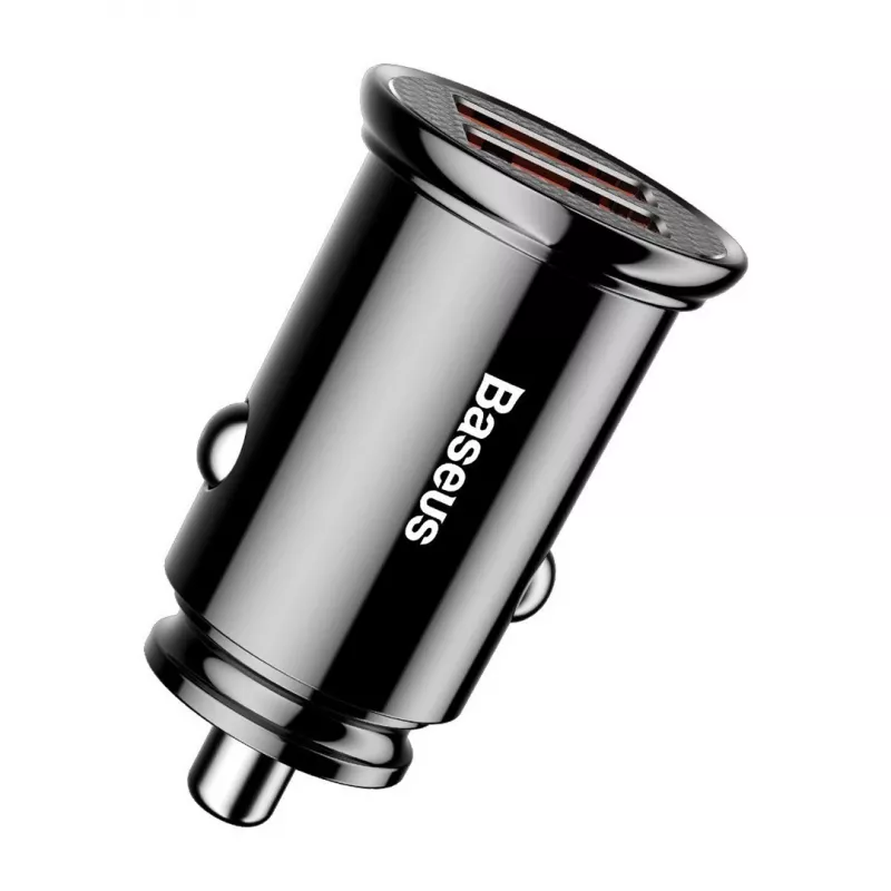 Baseus Circular 2xUSB QC3.0 5A 30W automobilinis įkroviklis (juodas)