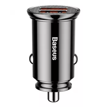 Baseus Circular 2xUSB QC3.0 5A 30W automobilinis įkroviklis (juodas)