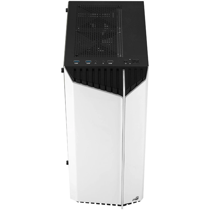 Aerocool Bionic V1 Midi-Tower, RGB, Grūdintas stiklas - Juoda/Balta
