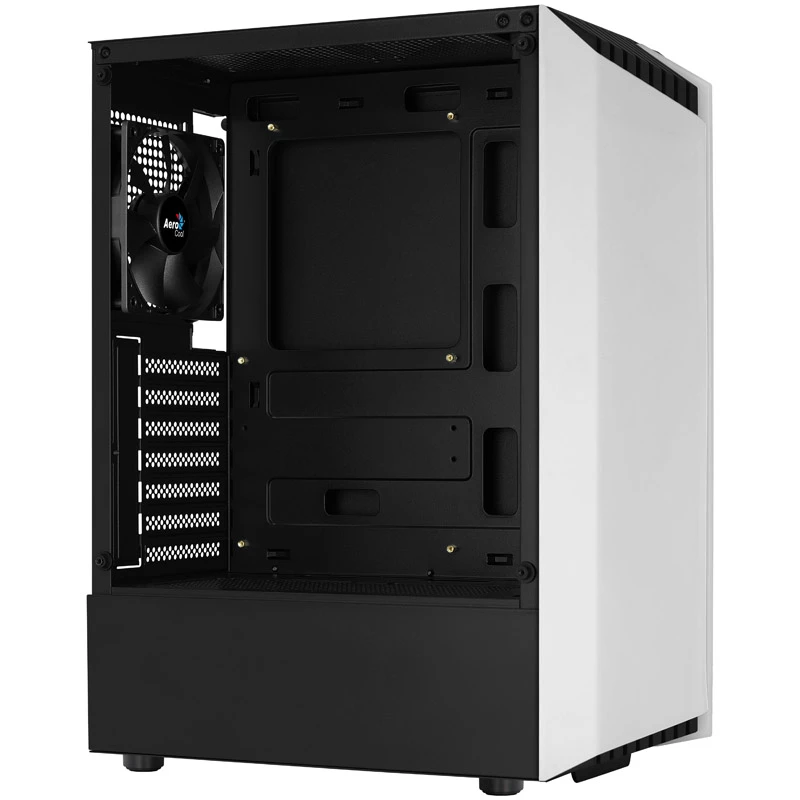 Aerocool Bionic V1 Midi-Tower, RGB, Grūdintas stiklas - Juoda/Balta