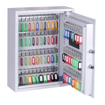 OLYMPIA GOsafe 50B raktų seifas su elektroniniu kodu, 50 kabliukų, pilkas, montuojamas ant sienos, tvirtas plienas