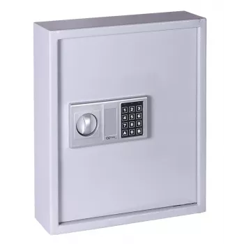 OLYMPIA GOsafe 50B raktų seifas su elektroniniu kodu, 50 kabliukų, pilkas, montuojamas ant sienos, tvirtas plienas