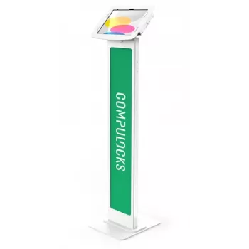 Compulocks iPad 10.9 10th Gen Space Enclosure Brandable Floor Stand - White