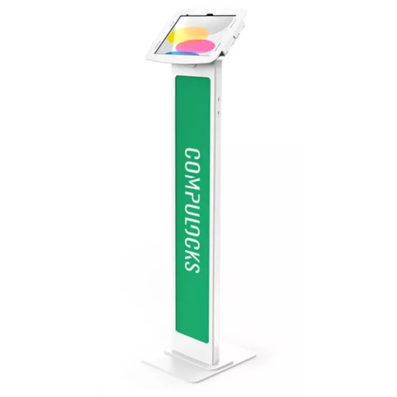 Compulocks iPad 10.9 10th Gen Space Enclosure Brandable Floor Stand - White