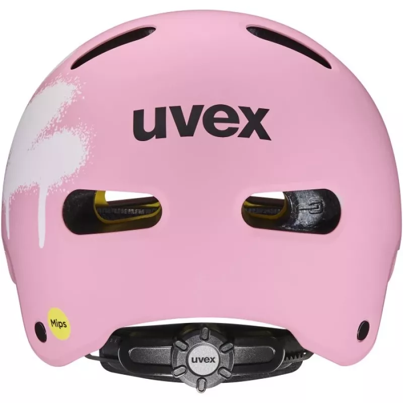 UVEX Kid 4 Style MIPS vaikiškas dviračio šalmas - Spray Strawberry Matt (51-55 cm)