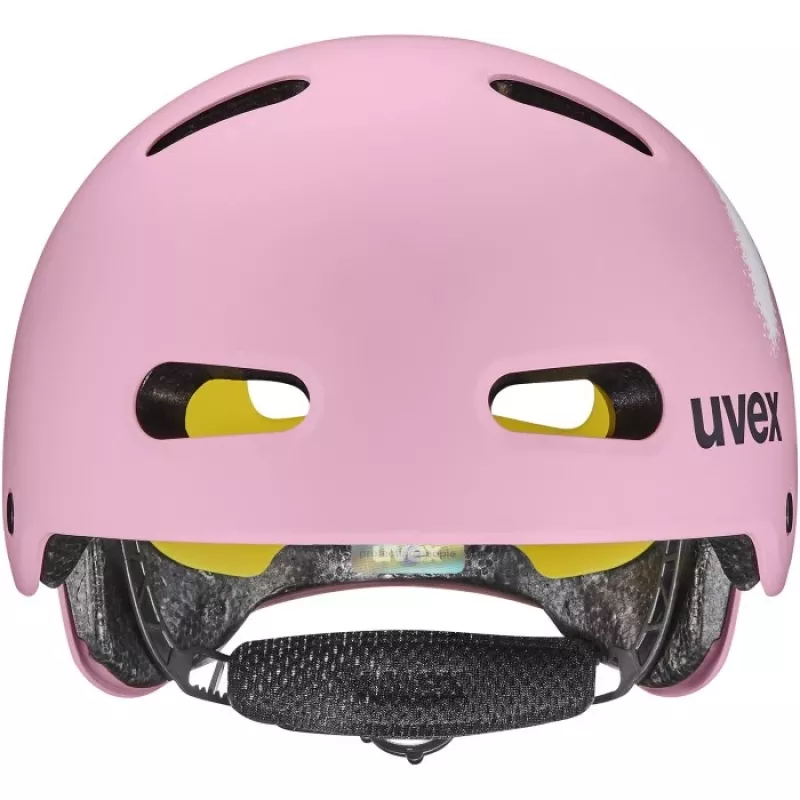 UVEX Kid 4 Style MIPS vaikiškas dviračio šalmas - Spray Strawberry Matt (51-55 cm)