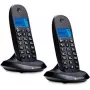 Motorola C1002CB+ DECT belaidis telefonas su 2 rageliais, juodas, apšviestas ekranas, laisvų rankų įranga, 50 įrašų telefonų knyga