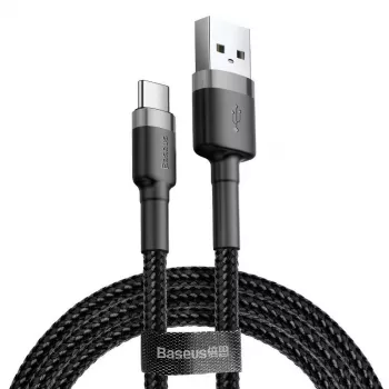 Baseus Cafule USB-A į USB-C laidas 0,5 m pilka+juoda