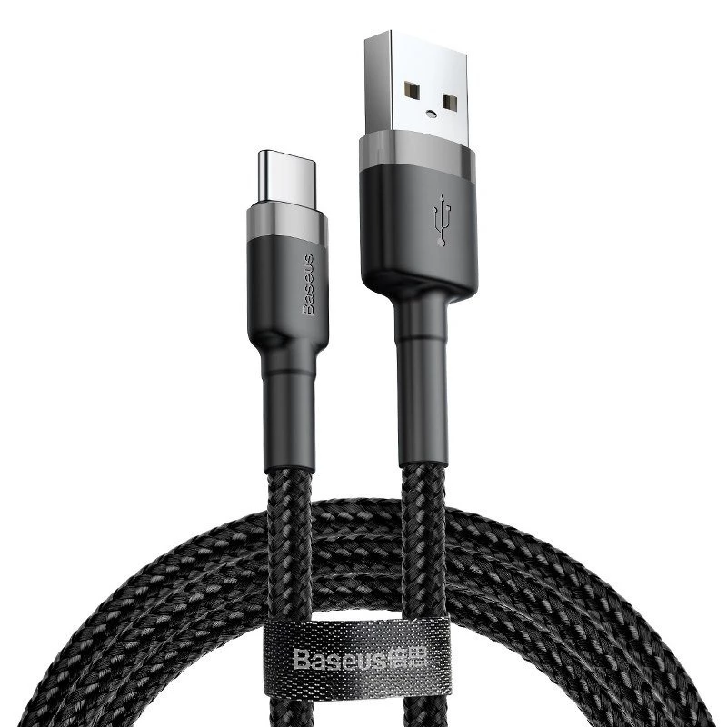 Baseus Cafule USB-A į USB-C laidas 0,5 m pilka+juoda