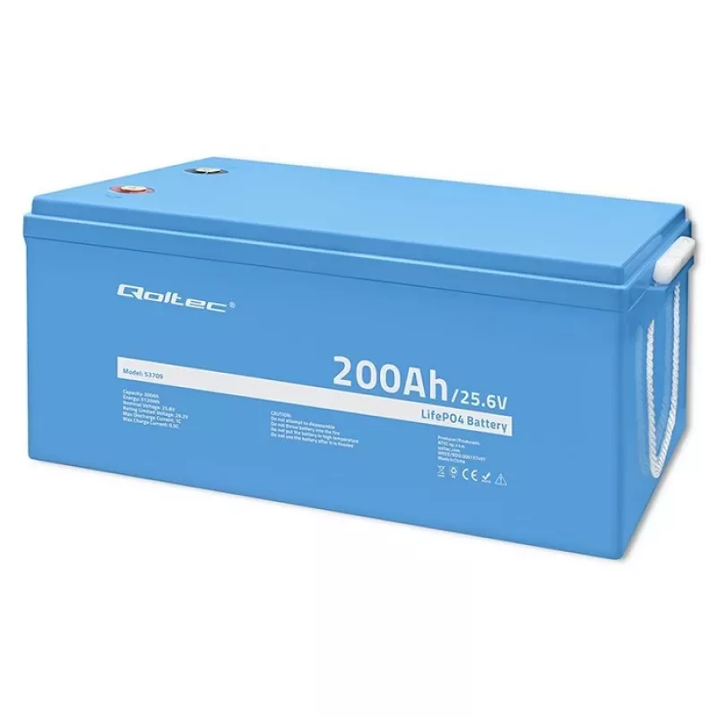 Qoltec LiFePO4 akumuliatorius 25.6V 200Ah su BMS