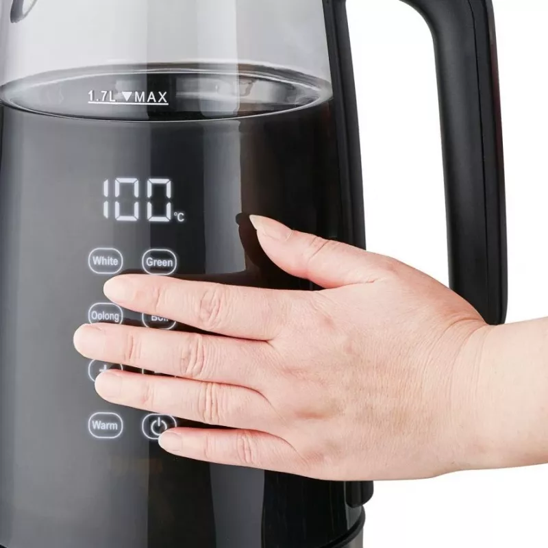 ELDOM C530 NEVO elektrinis virdulys 1.7 L 2200 W juodas, permatomas