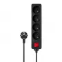 SAVIO LZ-14 4 lizdų ilgintuvas su 2 USB prievadais, 1,5 m kabeliu, baltas