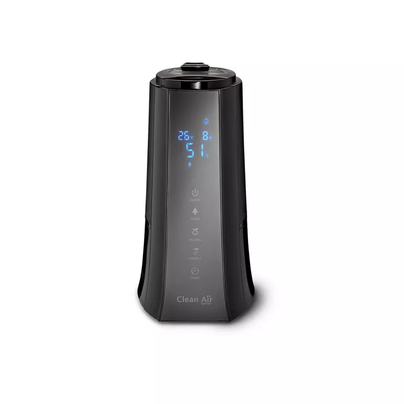Clean Air Optima CA-603 Ultragarsinis drėkintuvas su jonizatoriumi, 5,5 l, šaltas ir šiltas rūkas, iki 60 m², skaitmeninis jutiklinis skydelis, nuotolinio valdymo pultas, „Wi-Fi“ programa