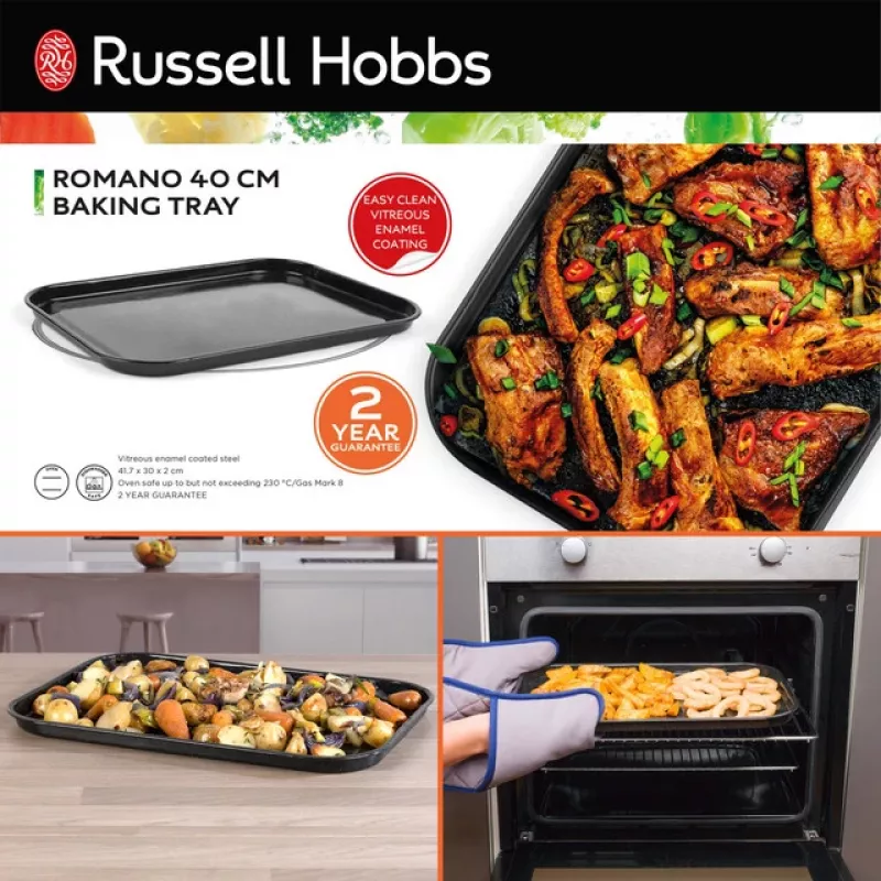 Russell Hobbs CW114411EU7 40 cm kepimo skarda - anglinis plienas, nelipni danga, tinkama plauti indaplovėje