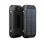 PowerNeed S20000Q 20000mAh lauko saulės energijos power bank su belaidžiu įkrovimu, QC3.0 ir PD 20W, juoda