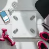 Adler išmaniosios svarstyklės AD 8186 balta – Bluetooth 4.2, kūno sudėties analizė, 180 kg talpa, grūdintas stiklas
