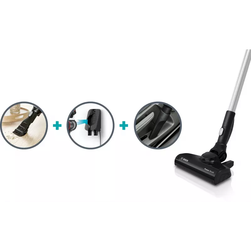 Bosch Unlimited Serie 6 BCS611P4A belaidis lazdelinis dulkių siurblys, 0,3 L, juodas, 2,5 Ah
