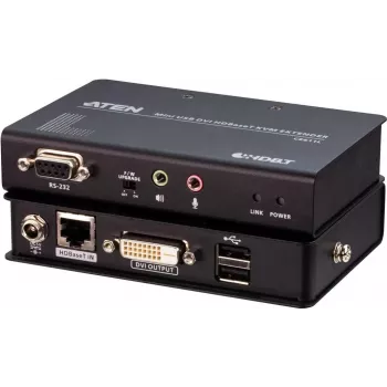 ATEN CE611 Mini USB HDBaseT DVI KVM Extender - Siųstuvas ir imtuvas - Iki 100 m