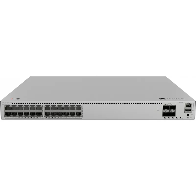 Huawei eKitEngine S310-24PN4X valdomas L2+ PoE+ jungiklis - 24x 2.5G PoE+ prievadai + 4x 10G SFP+ aukštyn nukreipti prievadai, 400 W PoE biudžetas, montuojamas į stelažą