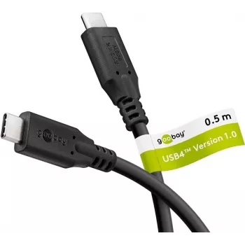 WENTRONIC Goobay USB-C laidas USB4 240W 20 Gbit/s Power Delivery 0,5 m juodas (74186)