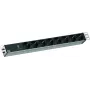 Bachmann 19 inch 1U 8x CEE7/3 PDU su apsauga nuo viršįtampių, 2,0 m kabelis, šviesiai pilka (RAL 7035) 800.3932