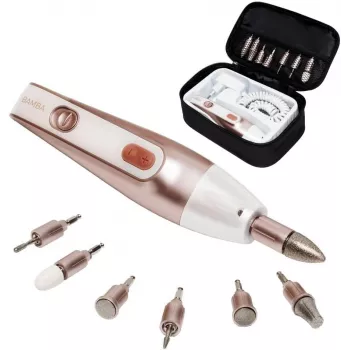 Cecotec PinkyCare 700 Perfect Nails Electric Manicure and Pedicure Set, Nail Drill, 7 Attachments, 2 Speeds, Rechargeable, Pink/White