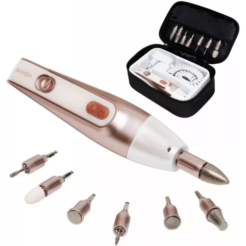Cecotec PinkyCare 700 Perfect Nails Electric Manicure and Pedicure Set, Nail Drill, 7 Attachments, 2 Speeds, Rechargeable, Pink/White