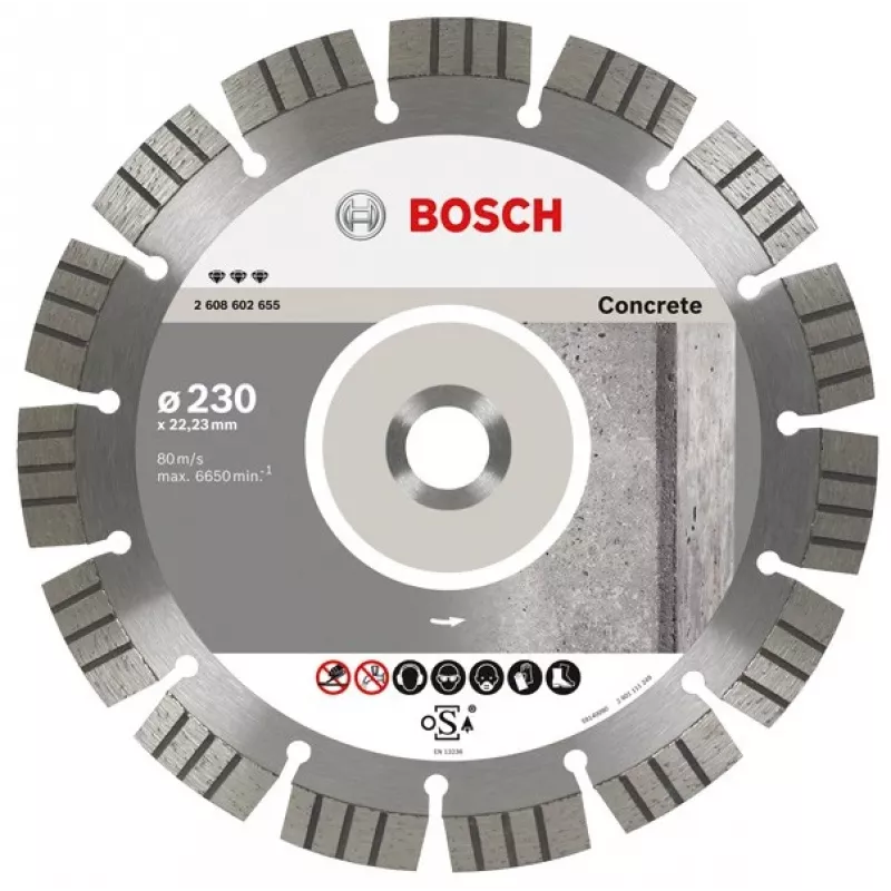 Bosch Diamond Cutting Disc Best for Concrete 230mm Bore 22.23mm