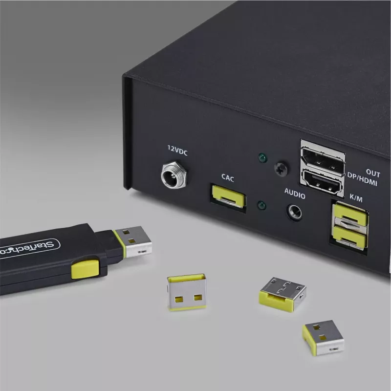 StarTech.com USB-A prievado blokavimo kištukai, 25 vnt. pakuotė - raudoni fiksuojantys įdėklai, skirti USB-A-PORT-BLOCKER - daugkartiniai užspaudžiami USB-A prievado apsaugos kištukai (25P-USB-A-BLOCKER)