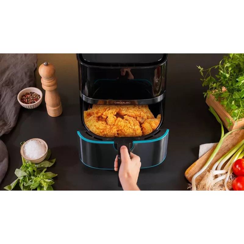Cecotec Cecofry Full InoxBlack 5500 Pro Karšto oro gruzdintuvė, 1700 W, 5,5 L, juoda/nerūdijantis plienas