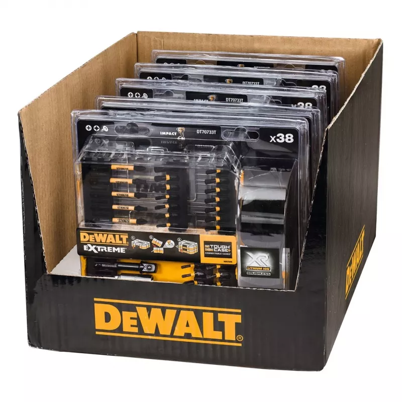 DEWALT DT70733T-QZ 38 dalių atsuktuvų antgalių rinkinys su magnetiniu antgalio laikikliu