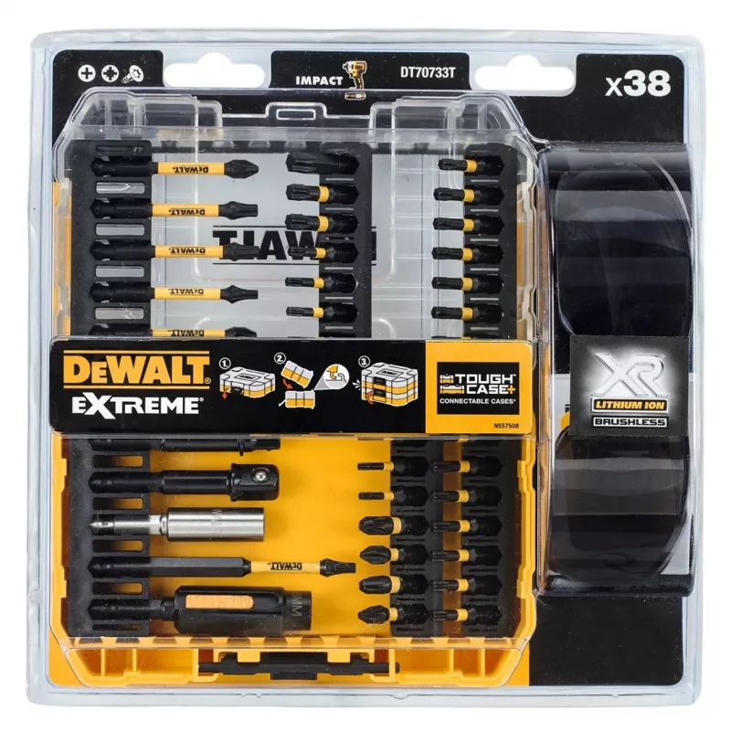 DEWALT DT70733T-QZ 38 dalių atsuktuvų antgalių rinkinys su magnetiniu antgalio laikikliu
