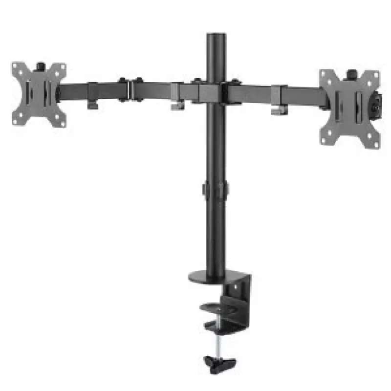 Maclean MC-884 Vieno monitoriaus stalinis laikiklis 17-32 inch ekranams, juodas, dujinė spyruoklė, USB 3.0