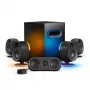SteelSeries Arena 9 5.1 kanalų garsiakalbių sistema su belaidžiu žemųjų dažnių garsiakalbiu, Bluetooth 5.0, RGB apšvietimu, juoda