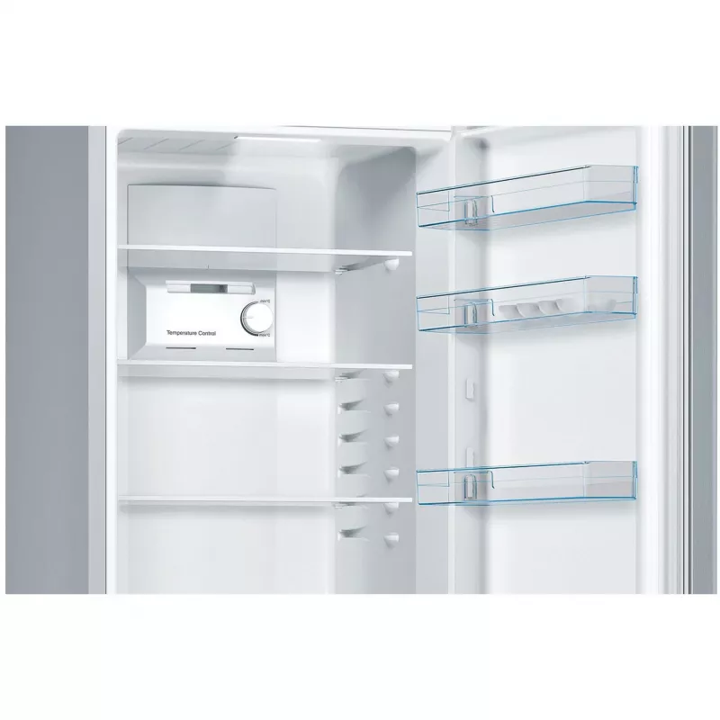 Bosch KGN36NLEA Serie 2 Šaldytuvas-Šaldiklis, Nerūdijančio plieno išvaizda, 308 L bendras naudingasis tūris, Energijos klasė E