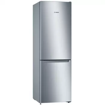Bosch KGN36NLEA Serie 2 Šaldytuvas-Šaldiklis, Nerūdijančio plieno išvaizda, 308 L bendras naudingasis tūris, Energijos klasė E
