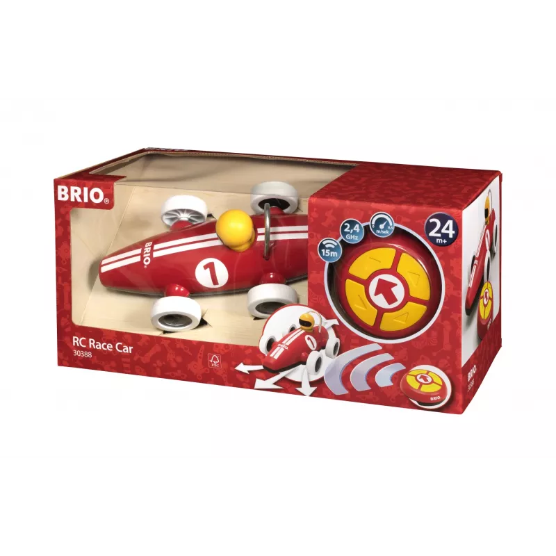 BRIO RC Rennwagen su nuotolinio valdymo pultu, raudona/balta