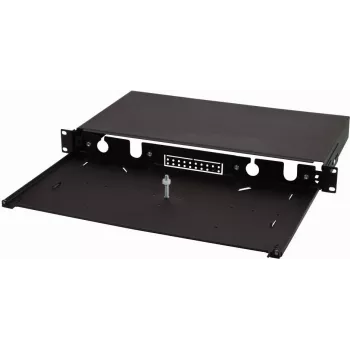LogiLink FB0001B 19 inch 1U ištraukiama optinė skirstomoji dėžė, tuščias korpusas, juoda