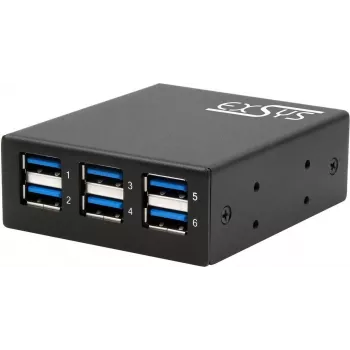 Exsys USB 3.2 Gen 1 Hub su 15kV ESD apsauga, DIN bėgio montavimu, 6 prievadų (EX-11246HMS)