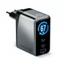 EVERACTIVE SC-670Q GaN 67W USB-C įkroviklis su 2x USB-C ir 1x USB-A, Quick Charge 4+, PD 3.0, juodas